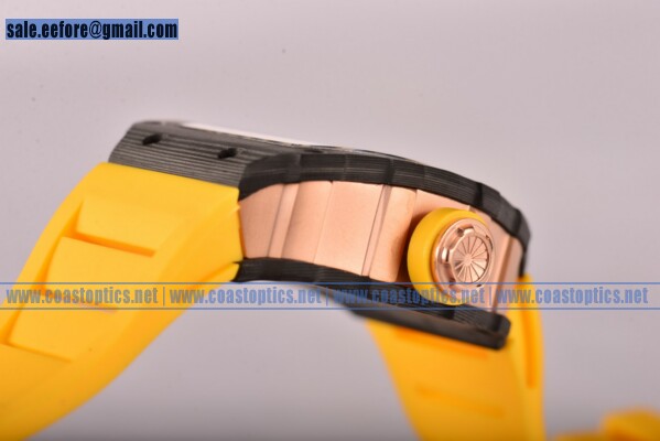 Richard Mille RM35-01 1:1 Replica Watch Carbon Fiber Yellow Rubber Strap (GF)